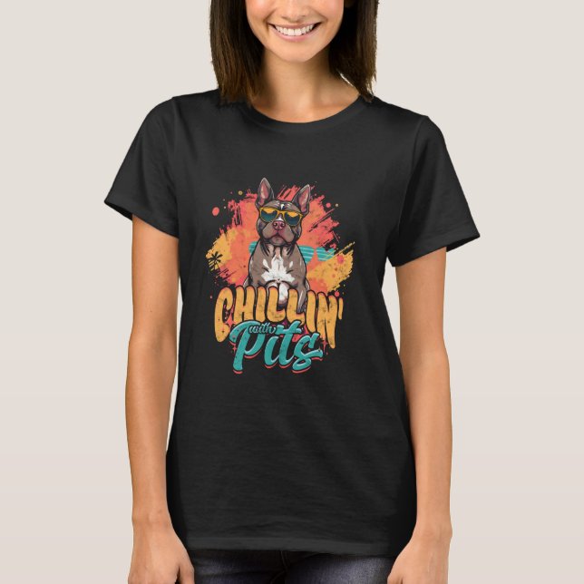 Camiseta Pitbull Pitbulls Relaxando Com Pits (Frente)