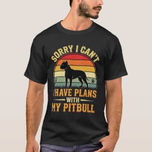 Camiseta Pitbull Plans Amante de Cães do Pôr do Sol Vintage