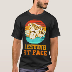Camiseta Pitbull Resting Face Vintage Cães Pitbull Amor