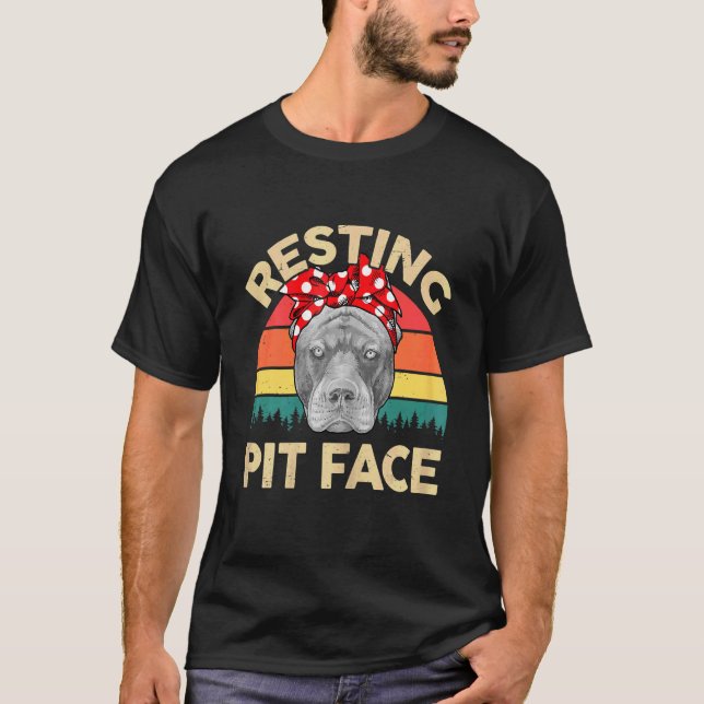 Camiseta Pitbull Resting Pit Face Pitbull Mamãe Pittie Mãe (Frente)