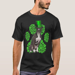 Camiseta Pitbull Shamrock Paw Clovers Rua Patrick S Day
