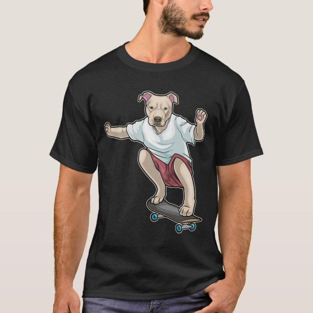 Camiseta Pitbull Skater Skateboard (Frente)