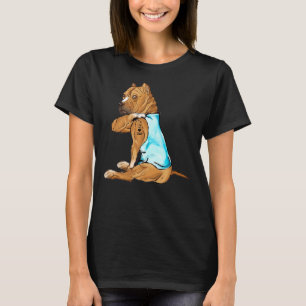 Camiseta Pitbull Tattoos Eu Adoro Pai Sentando Pais Engraça