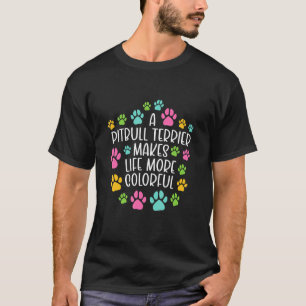 Camiseta Pitbull Terrier Torna A Vida Mais Colorida Cães P