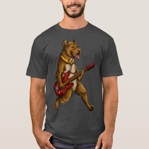 Camiseta Pitbull Tocando Violão Engraçado Touro Touro