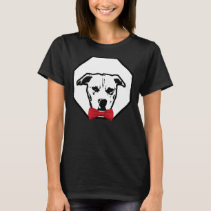 Camiseta Pitbull Vestindo Red Bowtie Bonito Raça de Cachorr