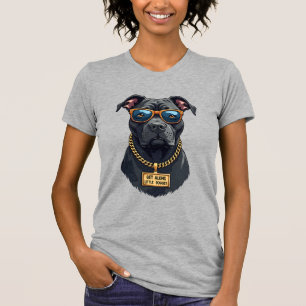 Camiseta Pitbull Vintage Legal com Óculos de Sol e Corrente