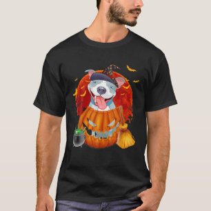 Camiseta Pitbull Witch Pumpkin Halloween