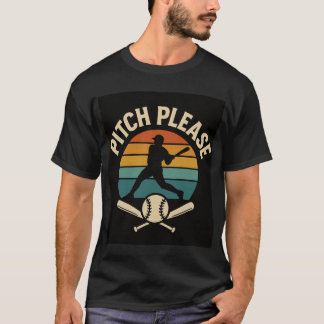 Camiseta Pitch Please Baseball — Retro Sunset, Batter Silho