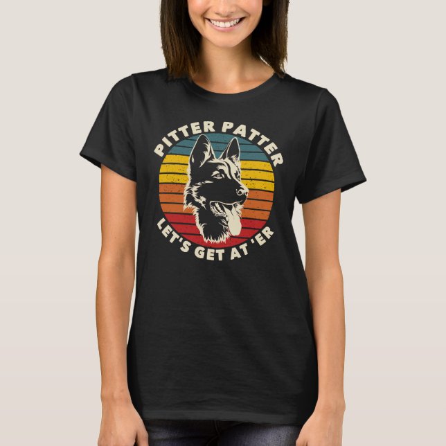 Camiseta Pitter Patter German shepherd Canadense Vamos Pega (Frente)