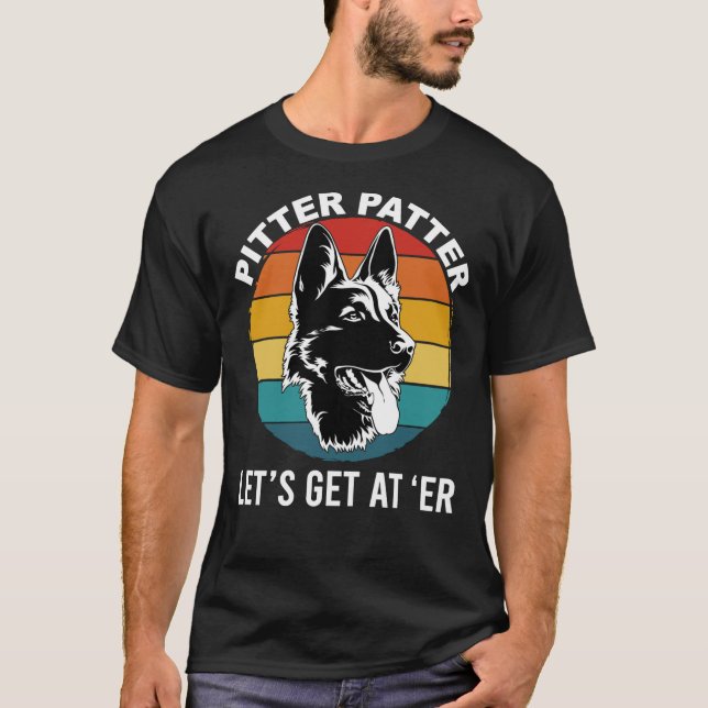 Camiseta Pitter Patter - Let&x27;s Get at Er, Engraçado Ret (Frente)