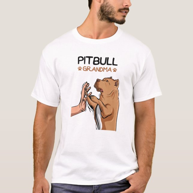 Camiseta Pittie Grandma Pitbull Dog Mom Women (Frente)