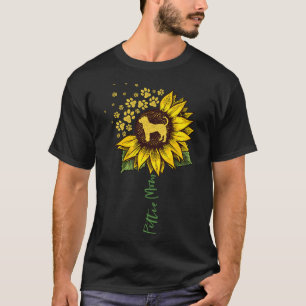 Camiseta Pittie Mãe Sunflower Pitbull Dons Dons Dog Mãe
