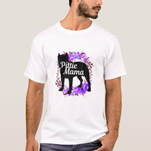 Camiseta Pittie Mama Pitbull Lover Gifts Pit Bull Cachorro 