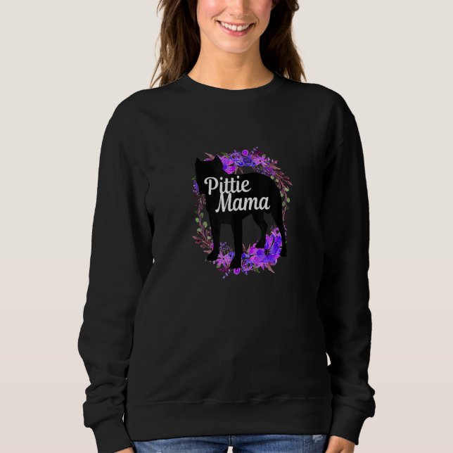 Camiseta Pittie Mama Pitbull Pit Bull Cachorro Mãe Mãe (Frente)