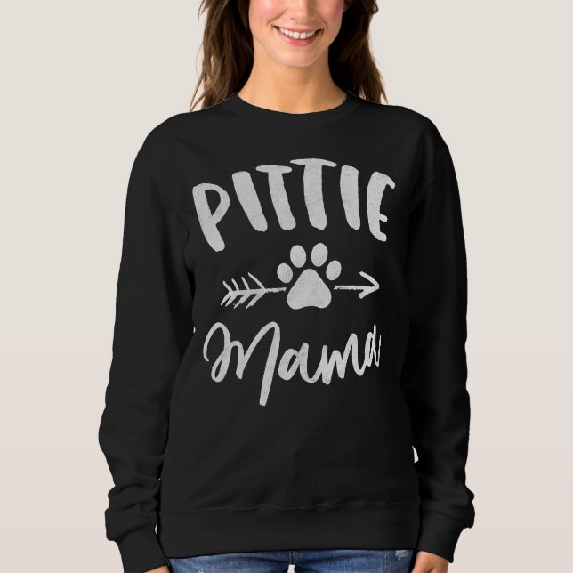 Camiseta Pittie Mama Pitbull Pit Touro Cachorro Mãe Mãe (Frente)