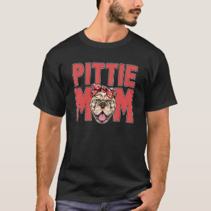 Camiseta Pittie Mamãe Pet Touro Touro Touro Mãe Tira