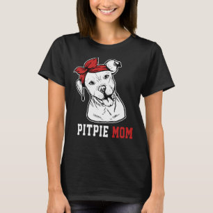 Camiseta Pittie Mamãe Pitbull Cachorro amadurece Dia da Mãe