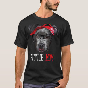 Camiseta Pittie-Mamãe-Pitbull-Cão-Amantes-Mães-Dia-Mulher-M