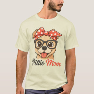Camiseta Pittie Mamãe Tee - Pitbull Love for Dog Mães