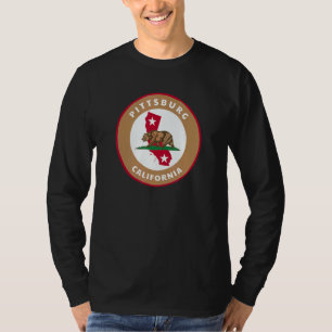 Camiseta Pittsburg Califórnia CA Bandeira e Distintivo do U