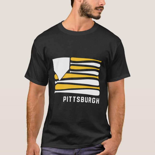 Camiseta Pittsburgh Baseball É Americano (Frente)