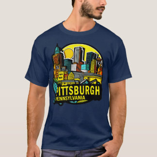 Camiseta Pittsburgh Centro da Pensilvânia Skyline