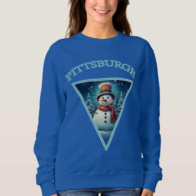 Camiseta Pittsburgh Christmas Snowman (Frente)
