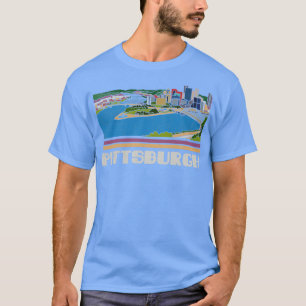 Camiseta Pittsburgh City Vintage Traveler Gift Skyline Sil