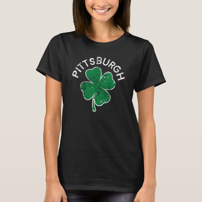 Camiseta Pittsburgh Lucky C St Patrick's Day Distress (Frente)
