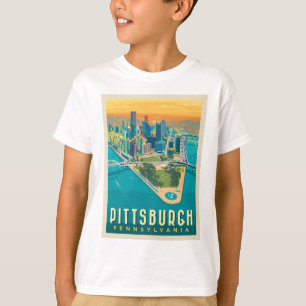 Camiseta Pittsburgh, PA Vista de Olho de Pássaro