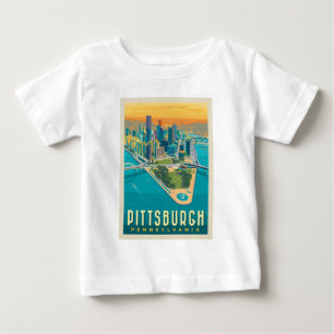 Camiseta Pittsburgh, PA   Vista de Olho de Pássaro
