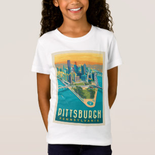 Camiseta Pittsburgh, PA   Vista de Olho de Pássaro