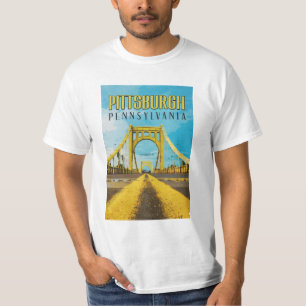 Camiseta Pittsburgh, PA Yellow Bridge Viagens vintage T-Shi