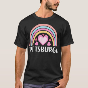 Camiseta Pittsburgh Pensilvânia para Mulheres Arco-Íris