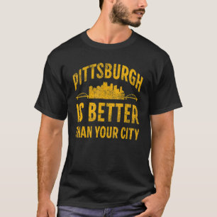 Camiseta Pittsburgh Pensilvânia Steel City Skyline 412 H