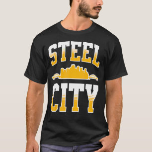 Camiseta Pittsburgh Pensilvânia Steel City Skyline 412 Hom