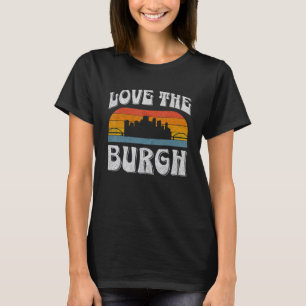 Camiseta Pittsburgh Pensilvânia Steel City Skyline 412 Hom