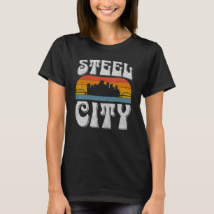Camiseta Pittsburgh Pensilvânia Steel City Skyline 412 Hom