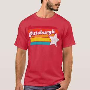 Camiseta Pittsburgh Pensilvânia Vintage angustiou Souveni