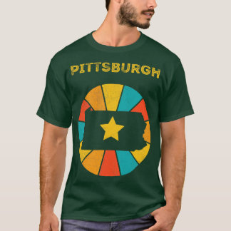 Camiseta Pittsburgh Pensilvânia Vintage angustiou Souveni