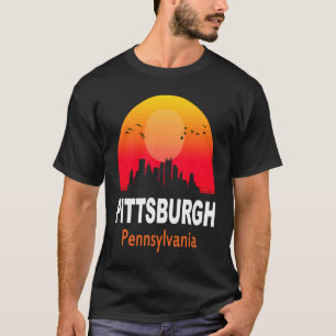 Camiseta Pittsburgh Pensilvânia Vintage Sunset Retro City
