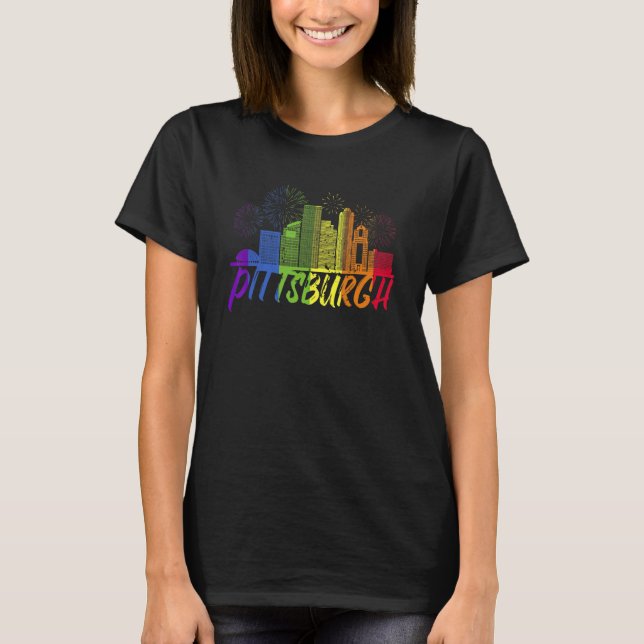 Camiseta Pittsburgh Pride Skyline  Pride Parade Pittsburgh (Frente)