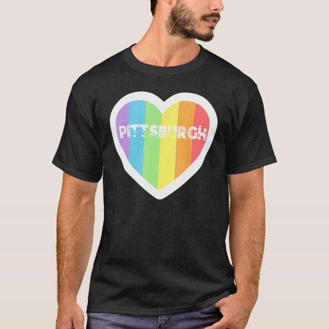 Camiseta Pittsburgh Rainbow Gay LGBTQIA+ Pride Men Women Bo (Frente)