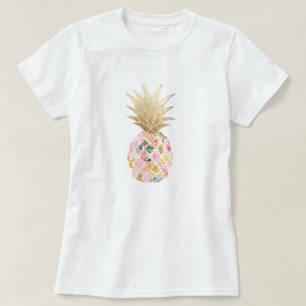 Camiseta Pix Dezines Havaí, Aloha Pineapple/Faux Dourado