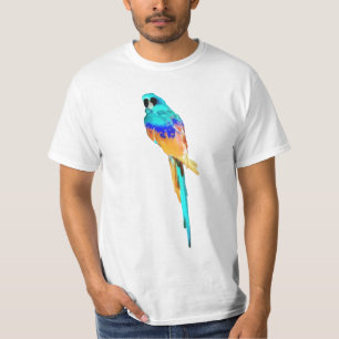 Camiseta PixDezines aguarela arara/azul