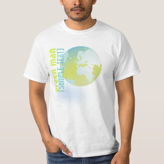 Camiseta PixDezines Green Man, globo (Frente)