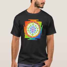 Camiseta PixDezines sri yantra/chakra clareamento/arco-íris