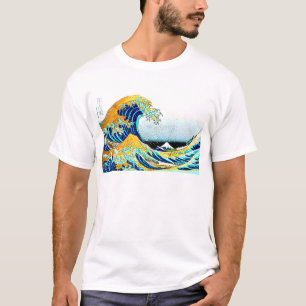 Camiseta PixDezines Vintage, Excelente Wave, Hokusai 葛 飾 北