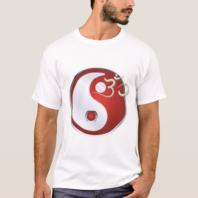 Camiseta PixDezines Yin Yang, símbolo om (Frente)